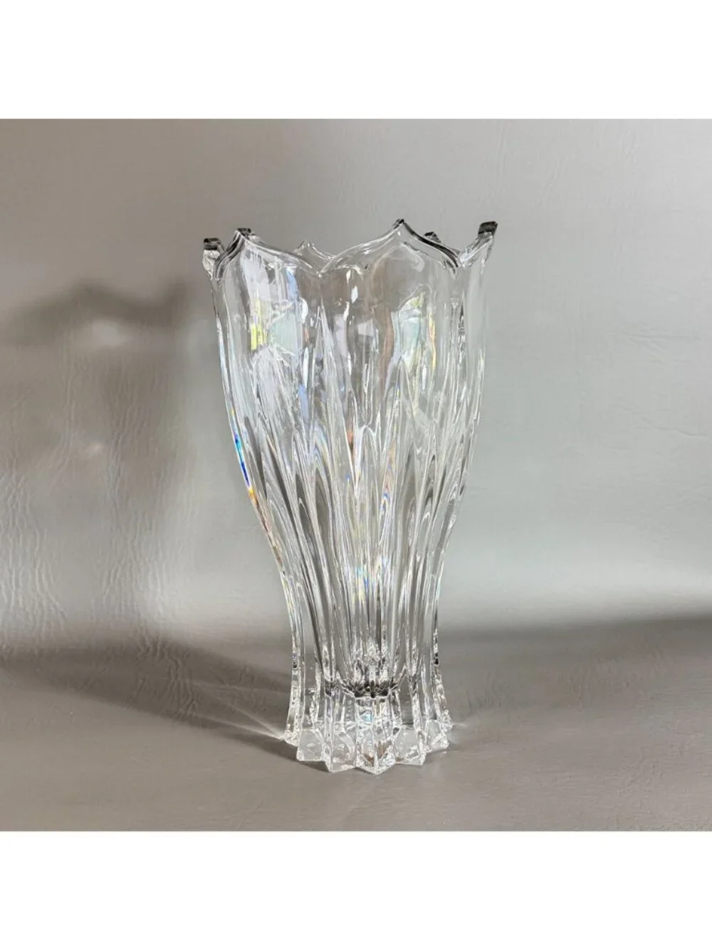 Vintage Gorham Lead Crystal Tulip Vase King Edward Fluted Scalloped 9.5
